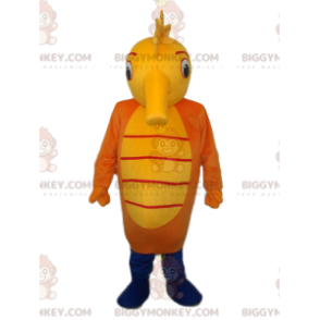 Costume de mascotte BIGGYMONKEY™ d'hyppocampe jaune et orange -