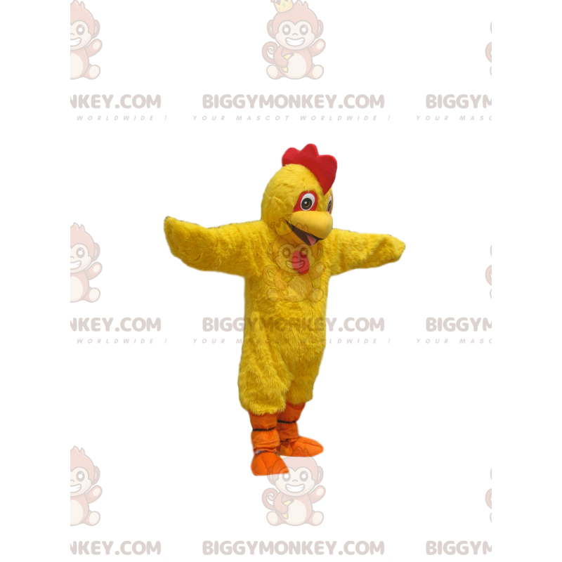 BIGGYMONKEY™ Mascot Costume Yellow Chicken With Cute Red Crest