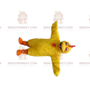 BIGGYMONKEY™ maskottiasu, keltainen kana söpöllä punaisella