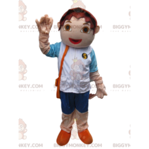 Fato de mascote BIGGYMONKEY™ para menino castanho. terno marrom