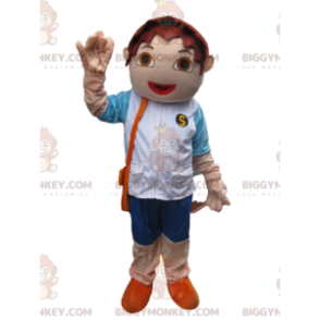 Little brown boy BIGGYMONKEY™ mascot costume. brown boy suit –