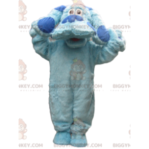 BIGGYMONKEY™ Mascot Costume Big Blue Dog With Sad Look -