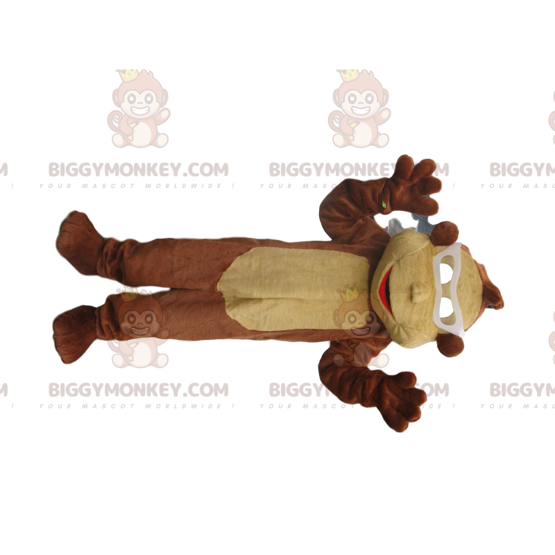 Traje de mascote de macaco chimpanzé marrom macio e peludo BIGGYMONKEY™