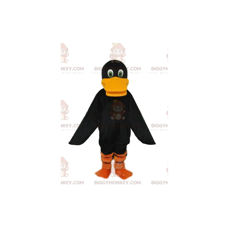 BIGGYMONKEY™ mascottekostuum zwarte eend met grote oranje