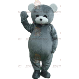 Costume de mascotte BIGGYMONKEY™ d'ourson gris attendrissant.