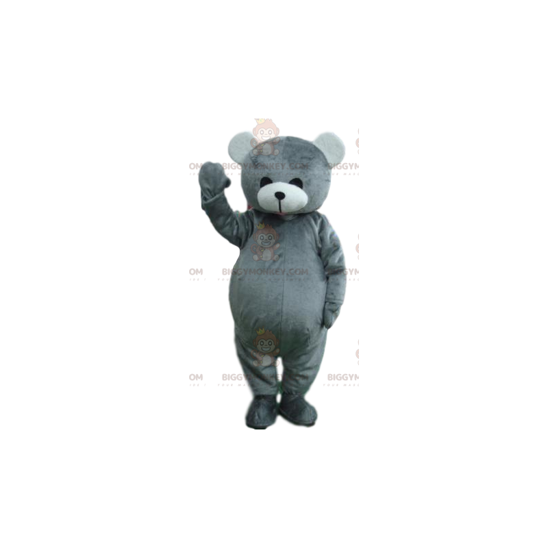 BIGGYMONKEY™ adorabile costume da mascotte da orso grigio.