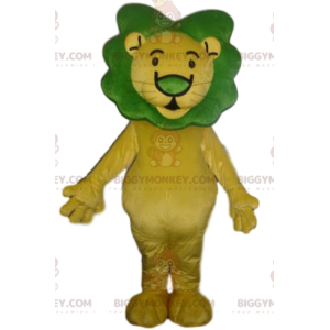 BIGGYMONKEY™ Costume da mascotte di leone giallo con criniera