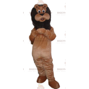 BIGGYMONKEY™ maskottiasu erittäin ylpeä ruskea leijona Nice