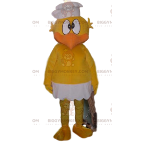 Costume de mascotte BIGGYMONKEY™ de poussin jaune très amusant