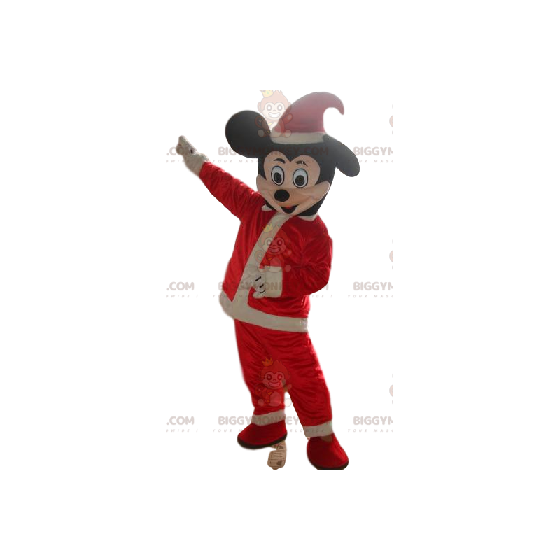 Kostým Mickey Mouse BIGGYMONKEY™ maskota, oblečení Santa –