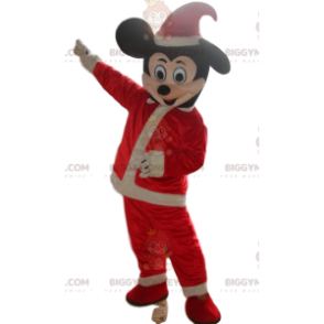 Kostým Mickey Mouse BIGGYMONKEY™ maskota, oblečení Santa –