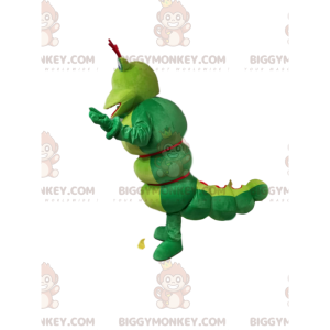 Groen Caterpillar BIGGYMONKEY™ mascottekostuum met prachtige
