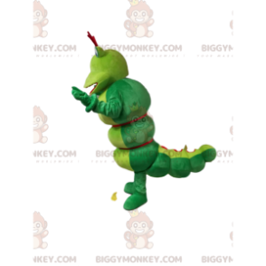 Costume de mascotte BIGGYMONKEY™ de chenille verte avec un