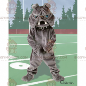 Costume mascotte BIGGYMONKEY™ Bulldog grigio occhi blu -