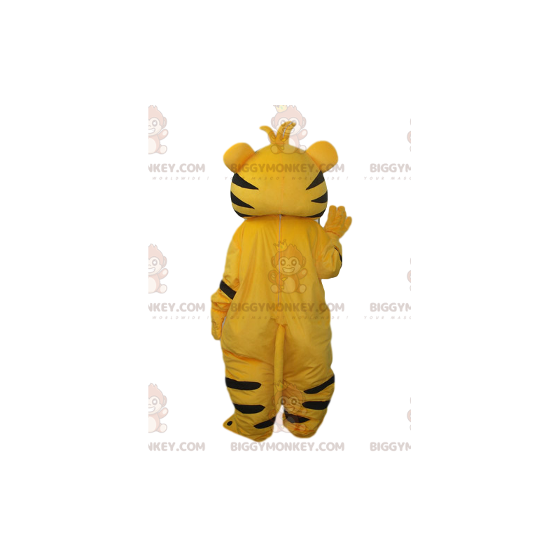 Traje de mascote Tigre amarelo e preto fofo BIGGYMONKEY™ –