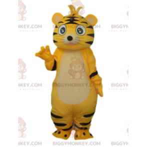 Costume de mascotte BIGGYMONKEY™ de tigrou jaune et noir tout