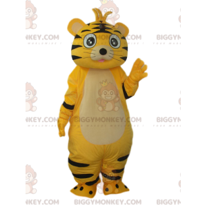 Traje de mascote Tigre amarelo e preto fofo BIGGYMONKEY™ –