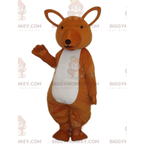 Bruin kangoeroe BIGGYMONKEY™ mascottekostuum. Kangoeroe kostuum