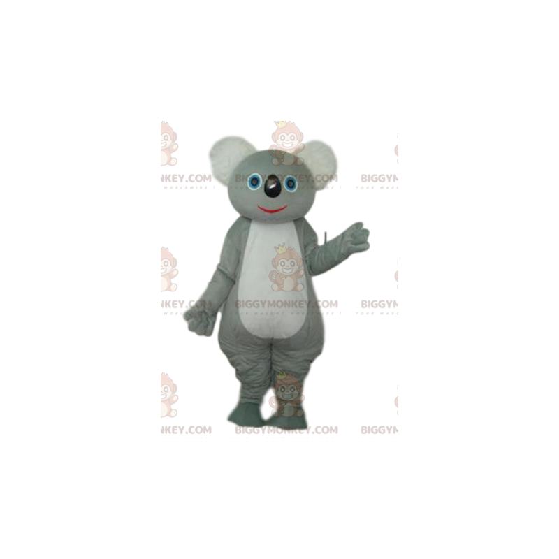 Grau-weißes Koala BIGGYMONKEY™ Maskottchen-Kostüm. Koala-Kostüm