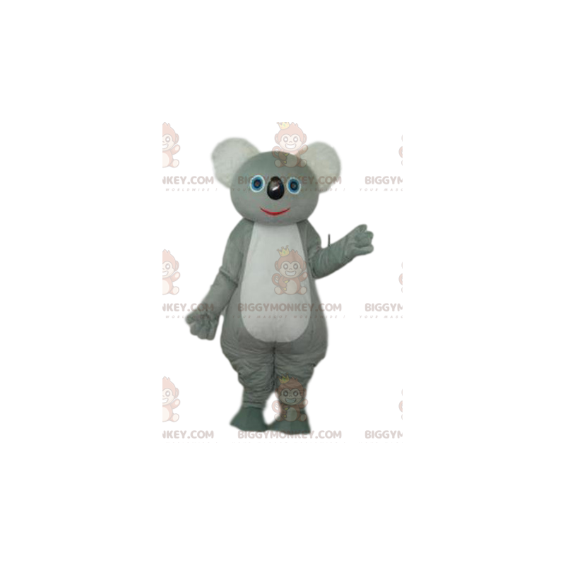 Grå og hvid Koala BIGGYMONKEY™ maskotkostume. koala kostume -