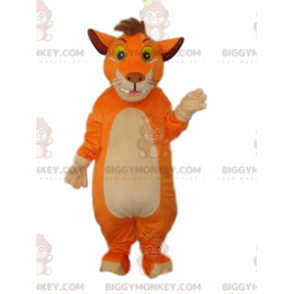 BIGGYMONKEY™ Costume da mascotte leone divertente con sbuffo -