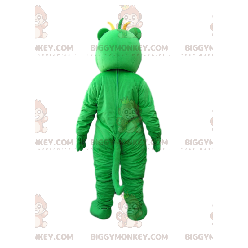 BIGGYMONKEY™ mascottekostuum van hilarisch klein groen en geel