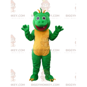 Costume de mascotte BIGGYMONKEY™ de petit monstre vert et jaune