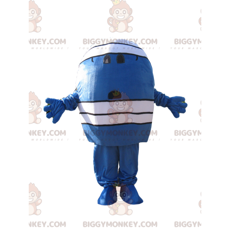 BIGGYMONKEY™ Mascot Costume Blue Character With White Bandage –