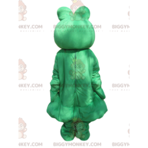 Costume de mascotte BIGGYMONKEY™ de grenouille verte et blanche