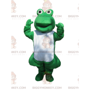 Kostium maskotka zielono-biała żaba BIGGYMONKEY™ -