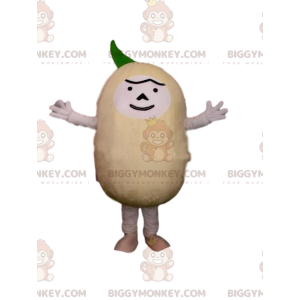 BIGGYMONKEY™ Mascot Costume Cream Character med grøn puff -