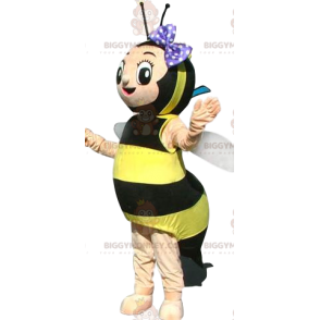 Costume de mascotte BIGGYMONKEY™ d'abeille avec un nœud