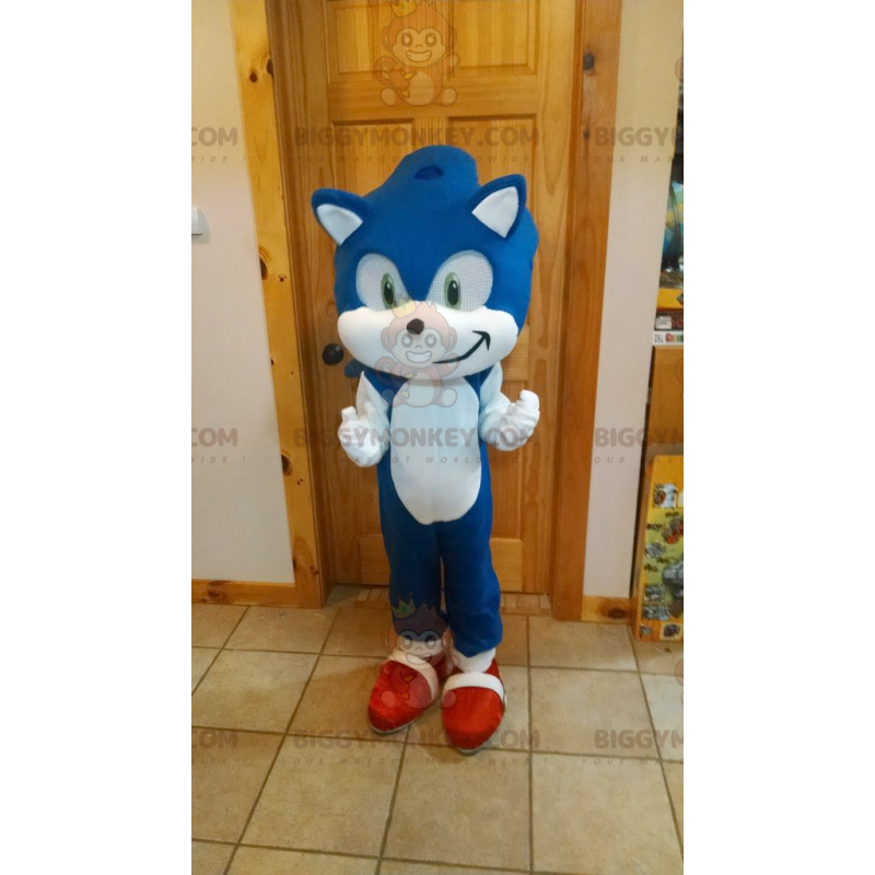 Costume de mascotte BIGGYMONKEY™ de Sonic hérisson bleu de jeu