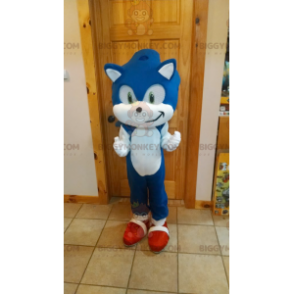 BIGGYMONKEY™ mascottekostuum Sonic Famous Blue Hedgehog uit