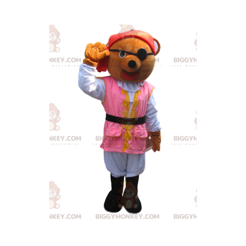 BIGGYMONKEY™ Mascottekostuum Bruine berenjong in piratenoutfit