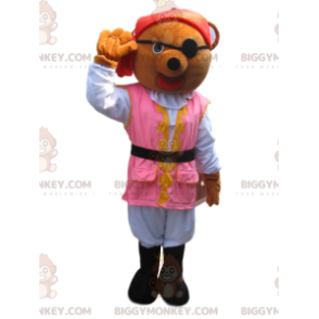 BIGGYMONKEY™ Mascot Costume Brown Bear Cub In Pirate Outfit -