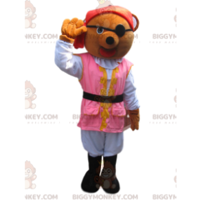 BIGGYMONKEY™ Mascot Costume Brown Bear Cub In Pirate Outfit –