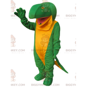 Kostium maskotka duża zielono-żółta jaszczurka BIGGYMONKEY™.