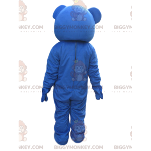 Costume de mascotte BIGGYMONKEY™ d'ourson bleu avec un nœud