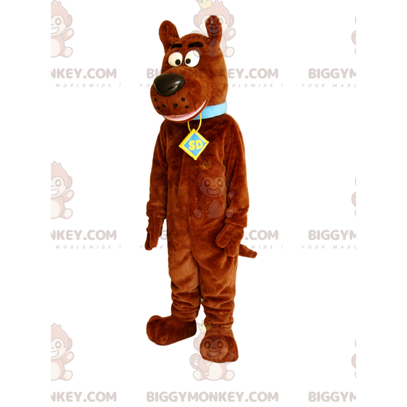 Costume da mascotte Scoubidou marrone BIGGYMONKEY™ con sorriso