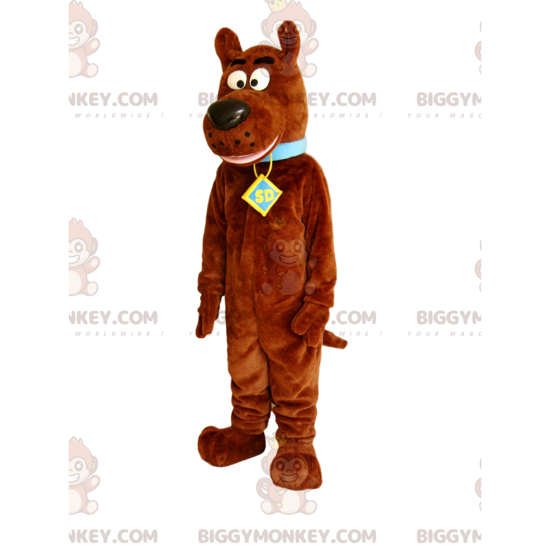 Disfraz de mascota Scoubidou BIGGYMONKEY™ marrón con sonrisa