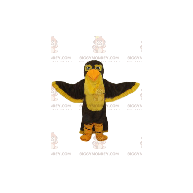 Brown and Yellow Eagle BIGGYMONKEY™ Mascot Costume. eagle