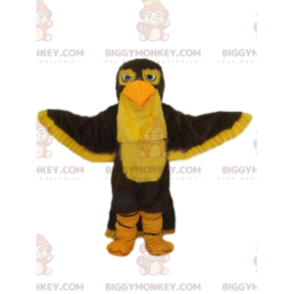 Costume de mascotte BIGGYMONKEY™ d'aigle marron et jaune.