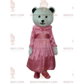 BIGGYMONKEY™ Disfraz de mascota de oso blanco con vestido de