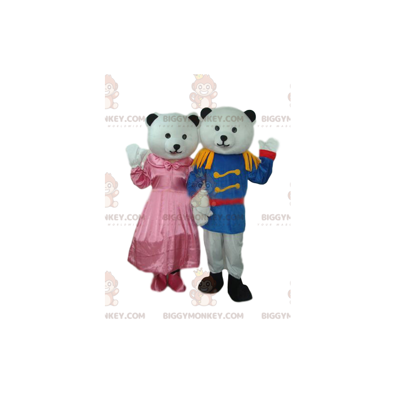 BIGGYMONKEY™ Maskottchen-Kostüm-Duo aus Weißer Bär und Jungtier
