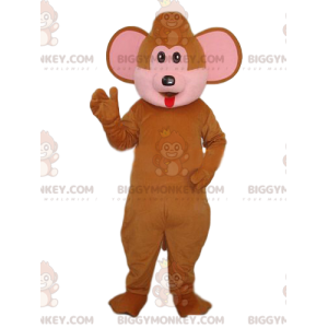 Brun apa BIGGYMONKEY™ maskotdräkt med stora öron - BiggyMonkey