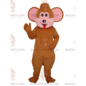 Brauner Affe BIGGYMONKEY™ Maskottchenkostüm mit großen Ohren -