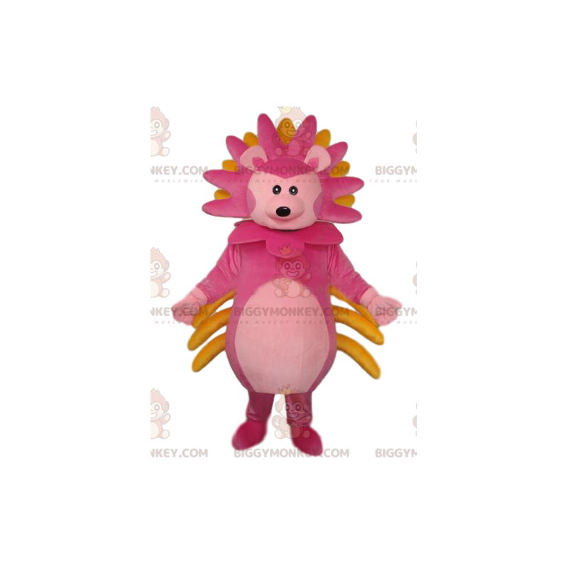 Traje de mascote BIGGYMONKEY™ de filhote de leão rosa muito