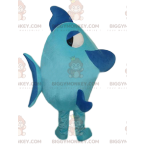 Big Blue Fish BIGGYMONKEY™ maskotkostume. Blå Fiskekostume -
