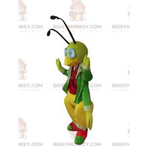 Groen Cricket BIGGYMONKEY™ mascottekostuum met stijlvol